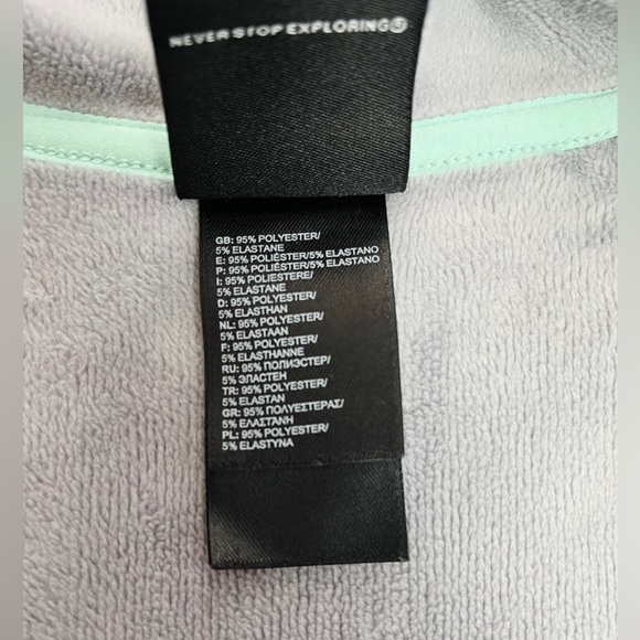 North Face Girls Grey Hooded Fleece Lined Jacket Size L 14 16 - Picture 2 of 3